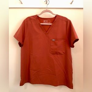 FIGS Terracotta Catarina One-Pocket Scrub Top